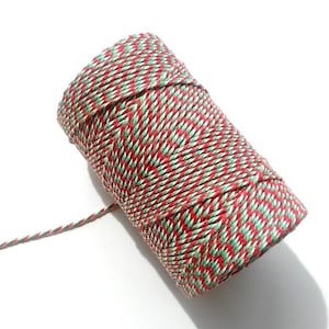 Spago da panettiere rosso, verde e bianco da 2 mm in 10 metri
