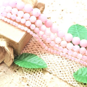 Runde Rosenquarzperlen 4/6/8/10 mm