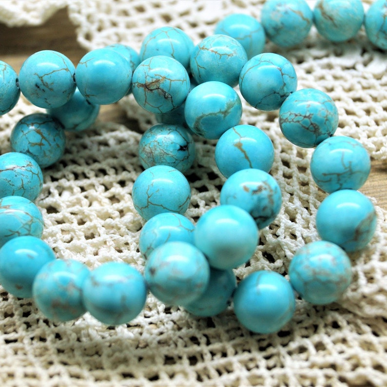 Perles howlite bleu turquoise 4/6/8/10 mm image 8