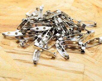 Set of 100 secure fasteners, pin holder pins, silver color gun, 20 * 5 * 5 mm