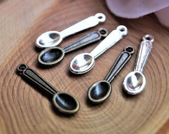 Spoon charms metal 24*6 mm