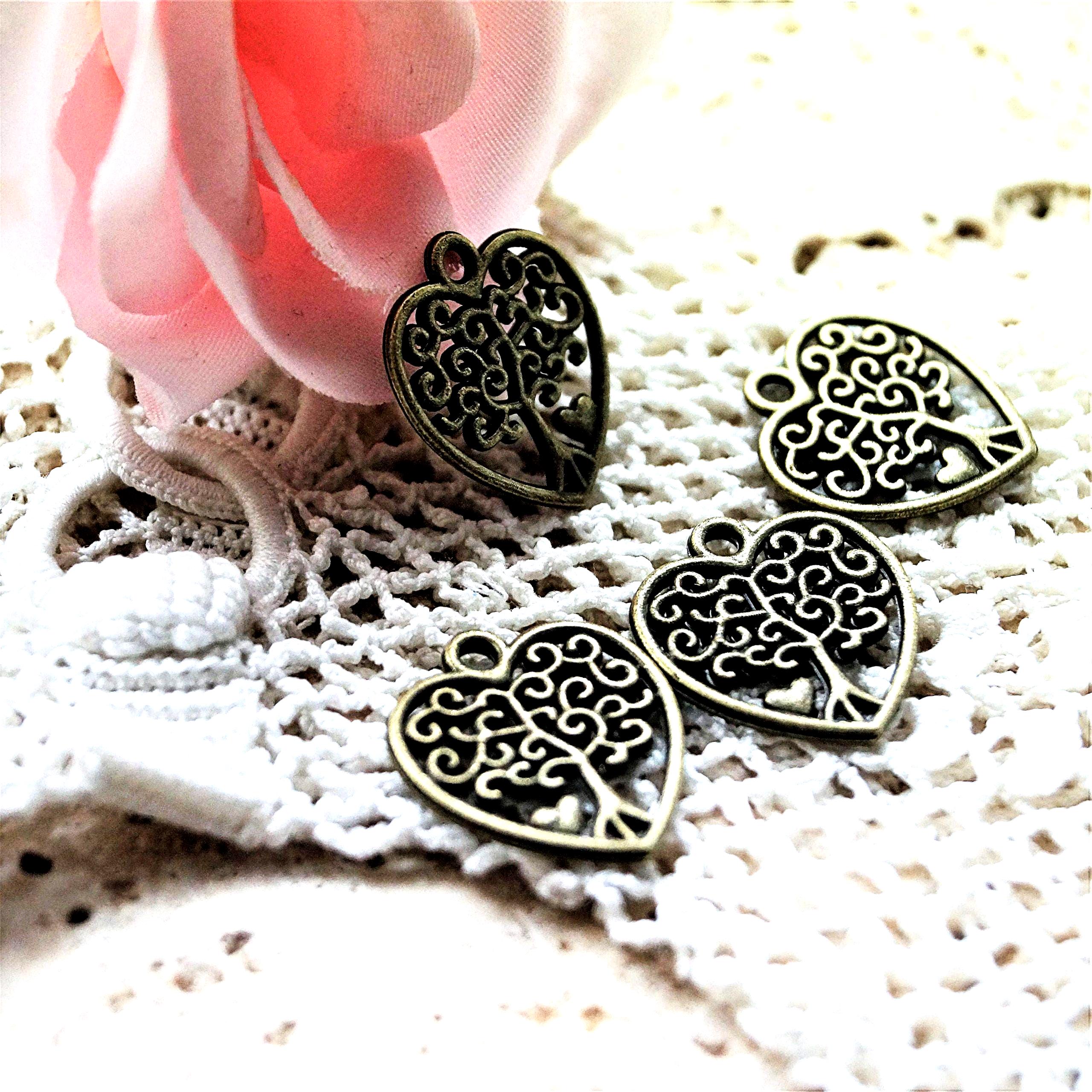 金属製生命の樹ハートチャーム 18×17mm - Etsy 日本