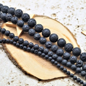 Black lava stone beads 4/6/8/10 mm