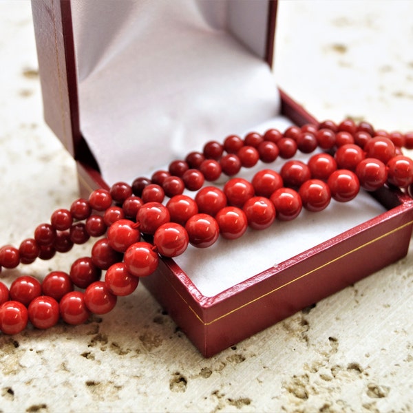 Red coral beads 4/6 mm