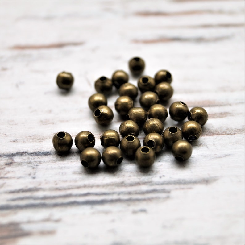 Perles rondes bronze 2/3/4 mm Perles 2 Mm