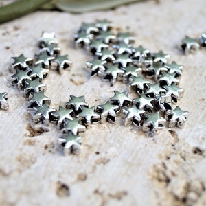 Perles étoiles en métal argenté 66 mm image 3