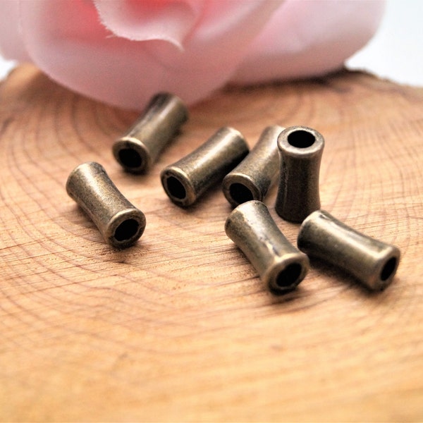 Perles métal bronze tubes  11*5 mm par lot de 10