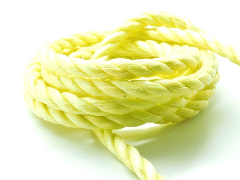 2 meters of cord nylon 3 strands yellow 10 mm image 1