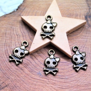 Skull charms metal 2011 mm image 3