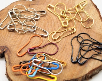 Safety pins, gourd shape, set of 100, 22 mm