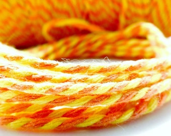 Coupon de 10 mètres de ficelle "Baker twine", jaune et orange, 2 mm