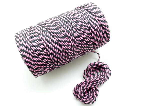 Baker's Twine 10-meter String Twine, Black and Pink, 2 Mm Thick 2