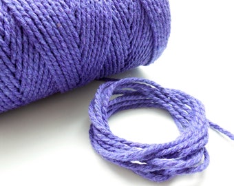 Set of 10 meters of string "Baker twine", plain purple, 2 mm