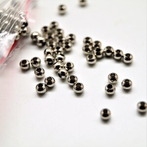 Perles rondes argentées mat 3/5/8 mm image 6