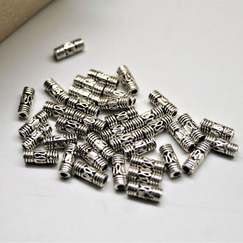 Perles métal tubes 83 mm par 20 Argent