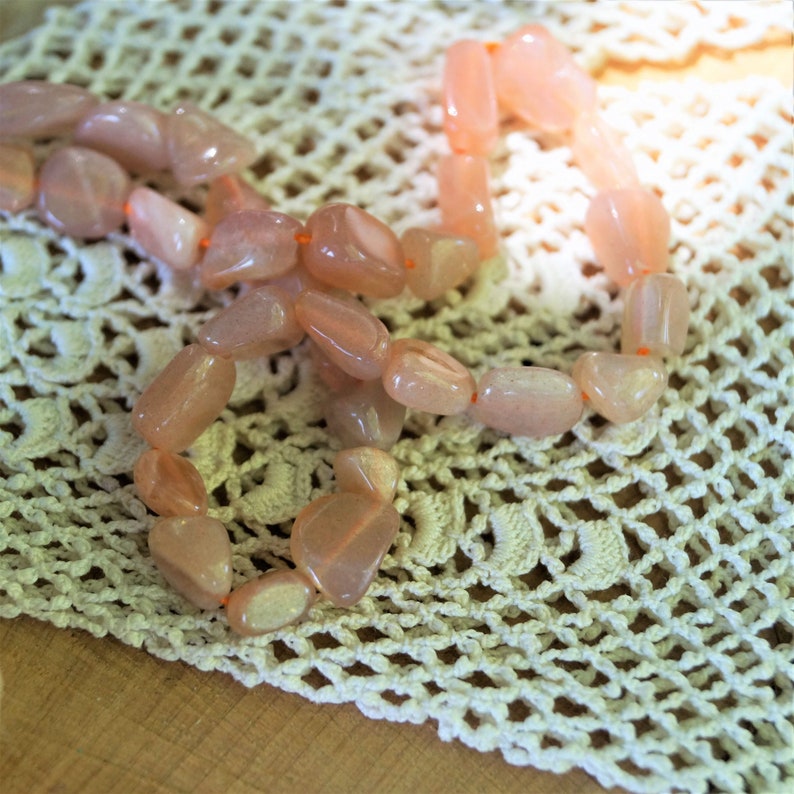 Natural sunstone beads 68 mm 20 Perles