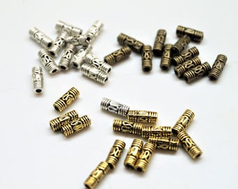 Perles métal tubes  8*3 mm par 20