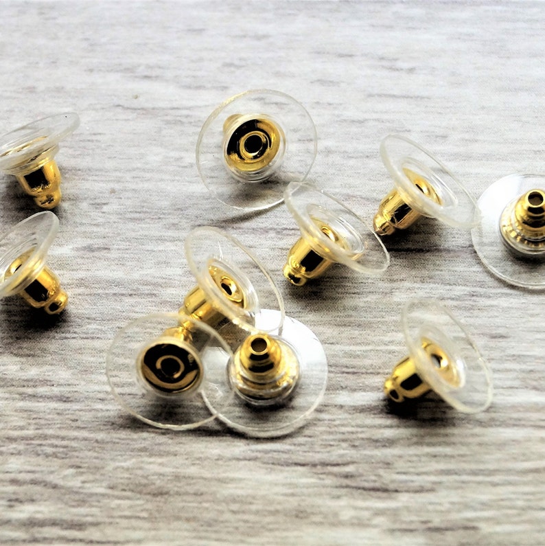 Fermoirs boucles d'oreilles silicone transparent et métal 11 mm Plastique/doré