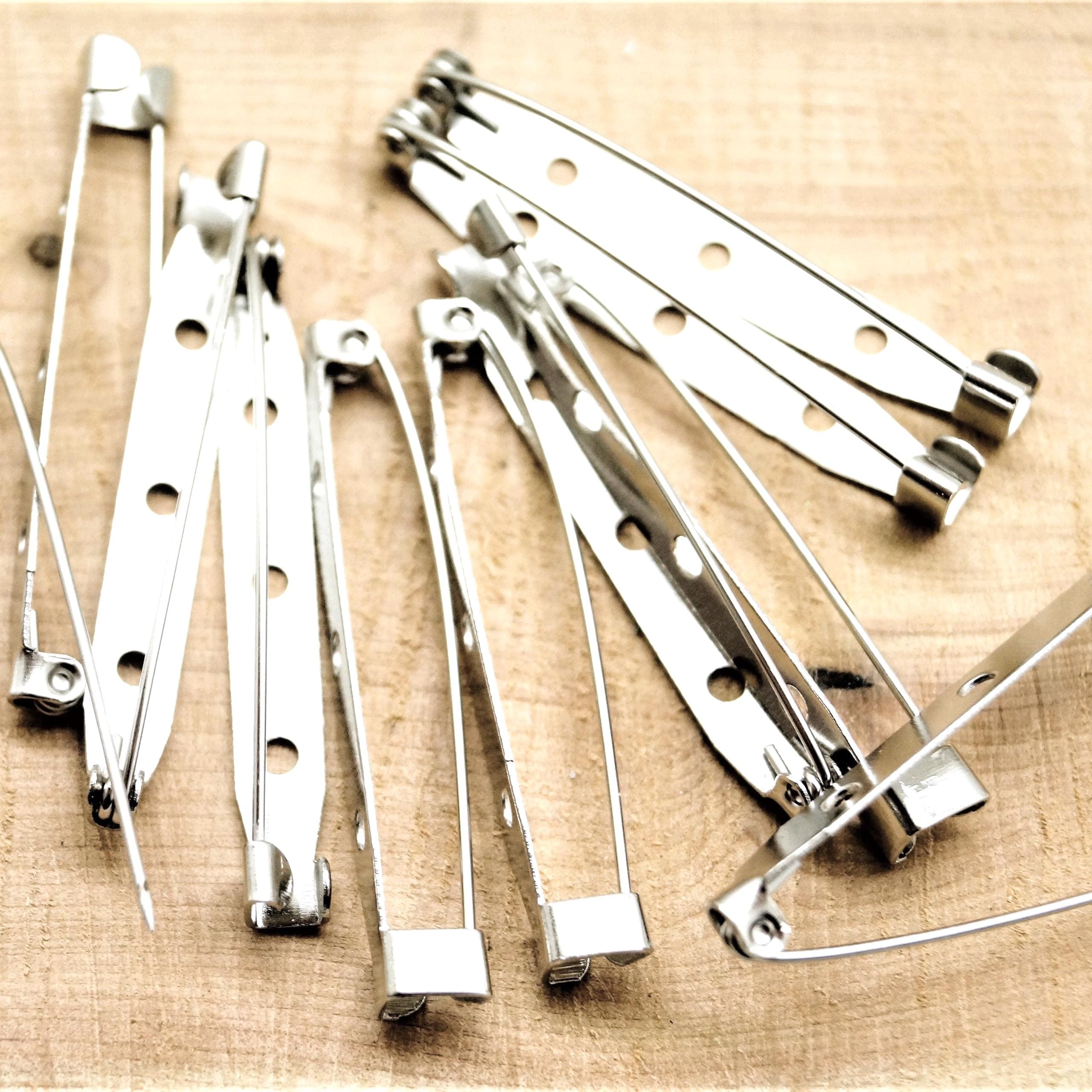 Pin holder 35 to 45 mm silver-plated metal 3 holes