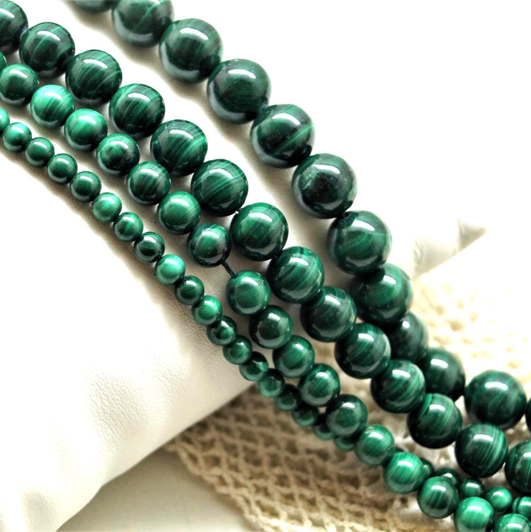 Bracelets en pierres naturelles,3 Malachite 10mm 21cm  Bracelets de