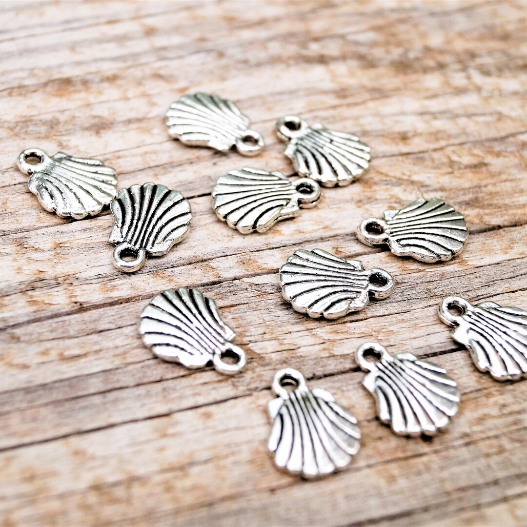 Ice Shell Charm Silver Shell Charms 5/8 '' - Etsy