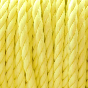 2 meters of cord nylon 3 strands yellow 10 mm image 2