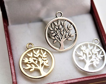 Pendentifs arbre de vie métal 20*17 mm