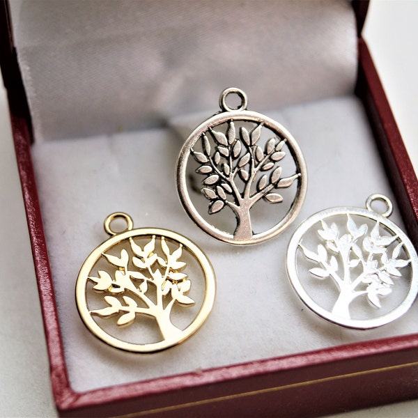 Pendentifs arbre de vie métal 20*17 mm