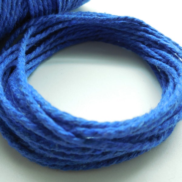 Coupon de 10 mètres de ficelle "Baker twine", bleu roi unie, 2 mm