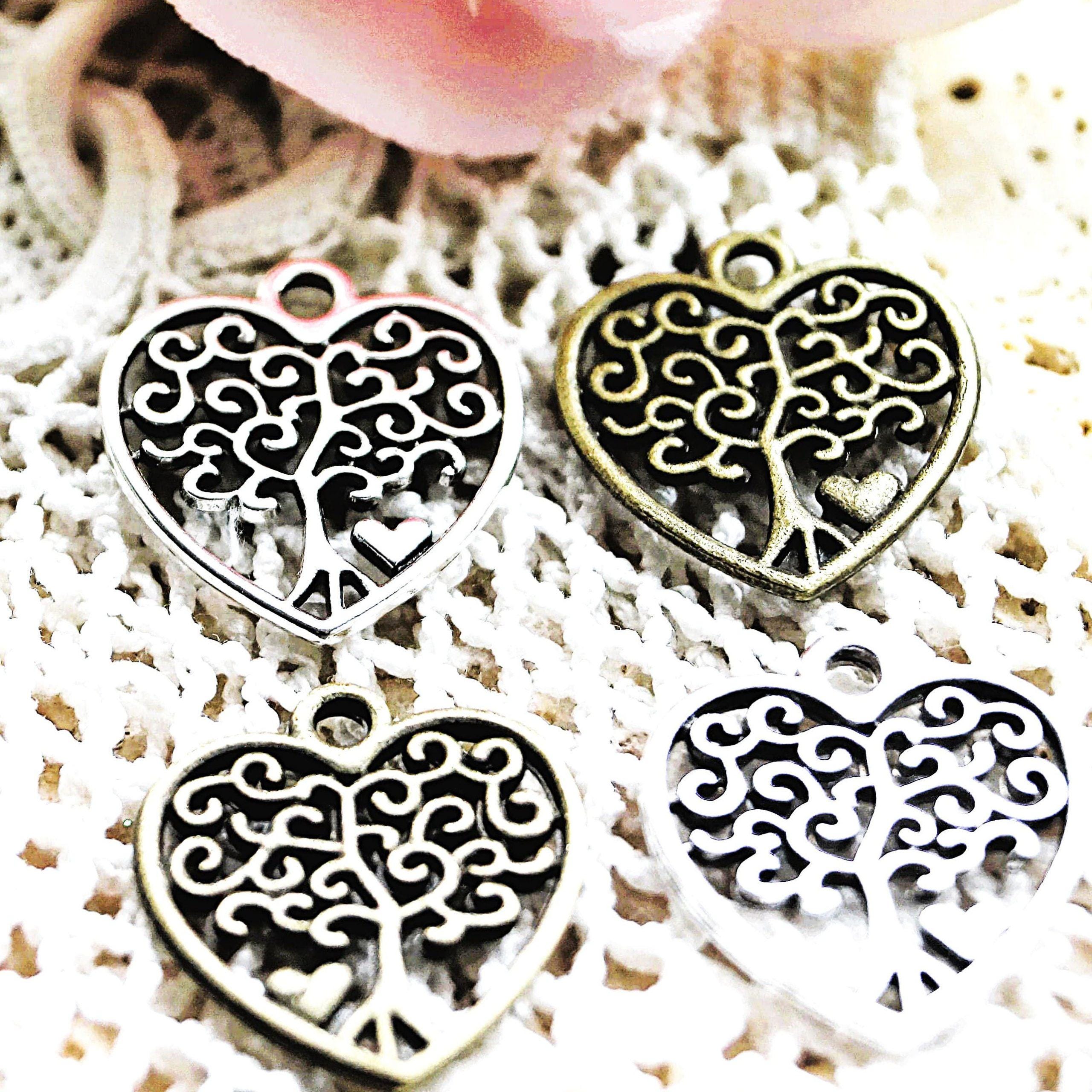 金属製生命の樹ハートチャーム 18×17mm - Etsy 日本