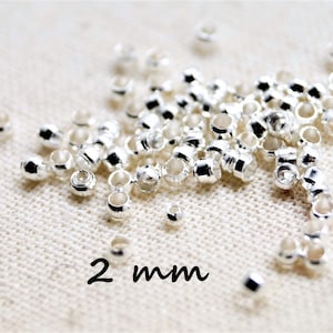 Perles à écraser rondes 2 mm par lot de 250 Argent