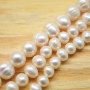 Perles d'eau douce blanches 5/6 mm à 9/10 mm image 4
