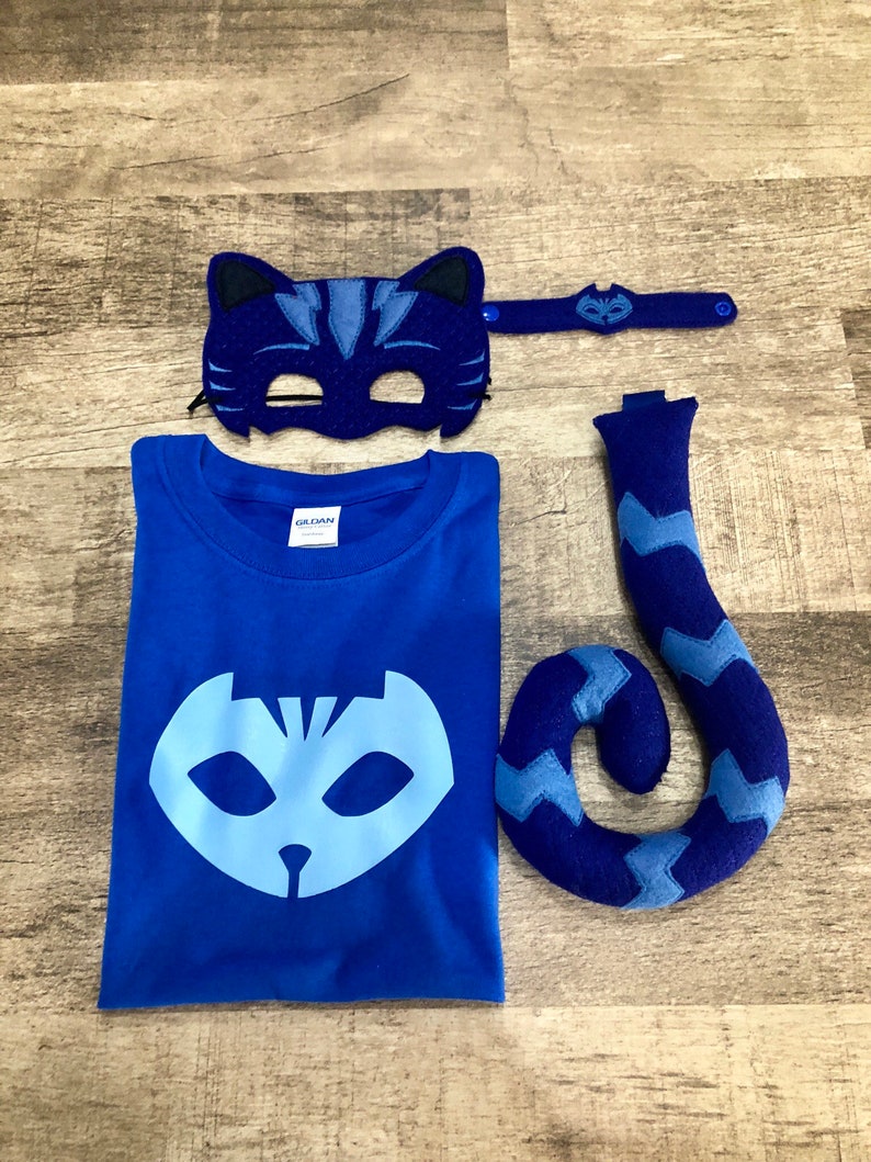 Child Size Catboy Bedtime Heroes Dress Up Costume Set T Shirt Etsy