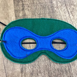 Blue Turtle Kids Felt Mask for Dress Up or Costume, Imaginative Play, Cosplay