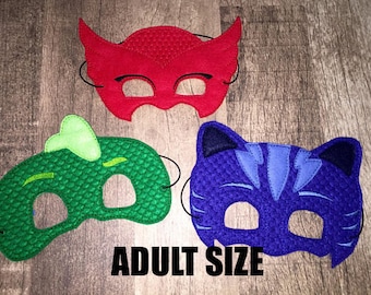 ADULT SIZE Bedtime Heroes Dress Up Mask Costume Accessory (Choose Owl, Cat, Gecko Mask)
