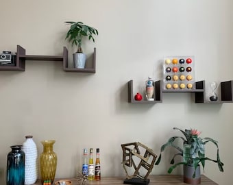 Modern Wood Wall Shelves: Floating Hanging Shelf