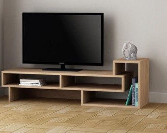 Melamine TV Stand: Modern Media Console with Storage