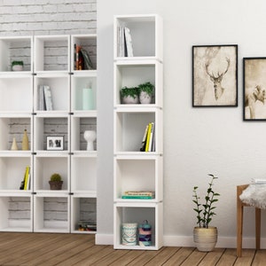 Bookshelves,wall bookshelves,modern bookshelf,geometrical bookcase,set of five shelves,handmade furniture,living room furniture