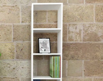 boekenplank, vijf planken, boekenkast, moderne boekenplanken, massief houten boekenplank, handgemaakte meubels, kleine boekenkast