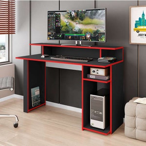 Handmade Melamine Computer Desk: Gaming or Office Workstation