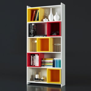 bookshelves,bookshelf,bookcase,geometric bookcase,handmade furniture,modern bookcase,bookcases and shelves,cube bookcase
