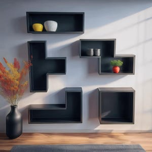 Tetris Shelves: Handmade Floating Shelves, Kids Room Decor
