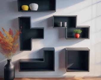 Tetris Shelves: Handmade Floating Shelves, Kids Room Decor