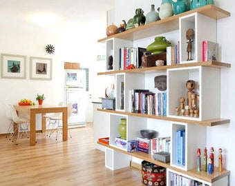 handmade furniture,geometric bookcase,asymmetrical bookshelf,modern bookshelves,modular bookcase,short bookcase,unique bookshelf