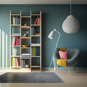 Modern Bookshelf Scandinavian Style Bookshelves For living Room Handmade Bookcase Custom Bookshelf Tall Bookshelves Scandinavian  Bookshelf