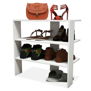 Wood Shoe rack-shelf 8 pairs color white 57x31x55cm