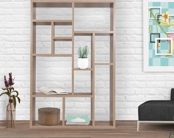 Estanterías divisorias para sala de estar, estantería divisoria de ambientes, estanterías, estante de exhibición independiente, estanterías, estantes para libros, estante para libros