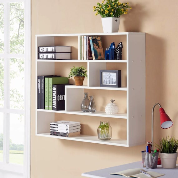 Estante de pared flotante para oficina, estantes de pared para sala de  estar, muebles hechos a mano, estantes flotantes modernos para libros,  decoración -  México