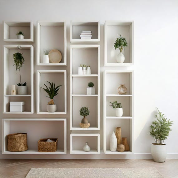 Modular Wall bookshelves– Modern Wall-Mounted bookshelf, Minimal Wall Shelves
