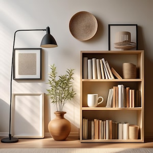 Modern Melamine Wood Bookshelf: Low Room Divider, Versatile Storage